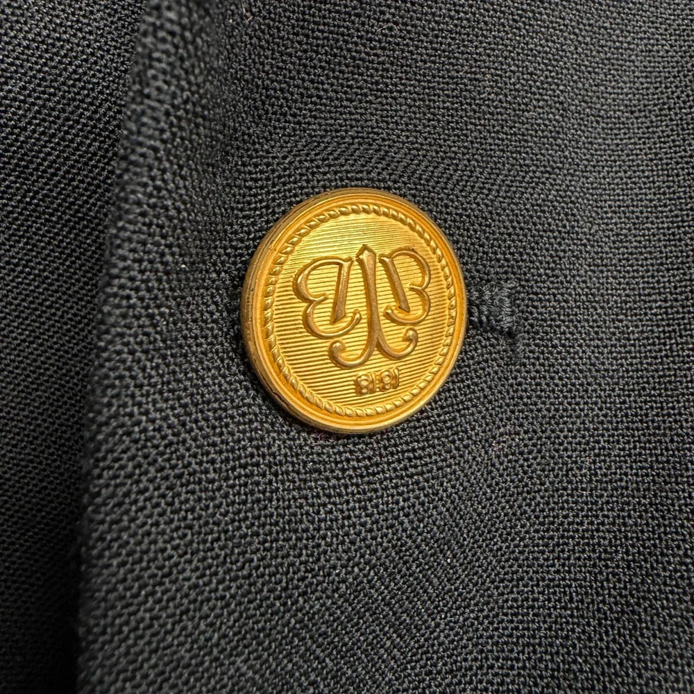 Brooks Brothers‎ Blazer Mens XL Black Gold Buttons Made in USA Wool Professional